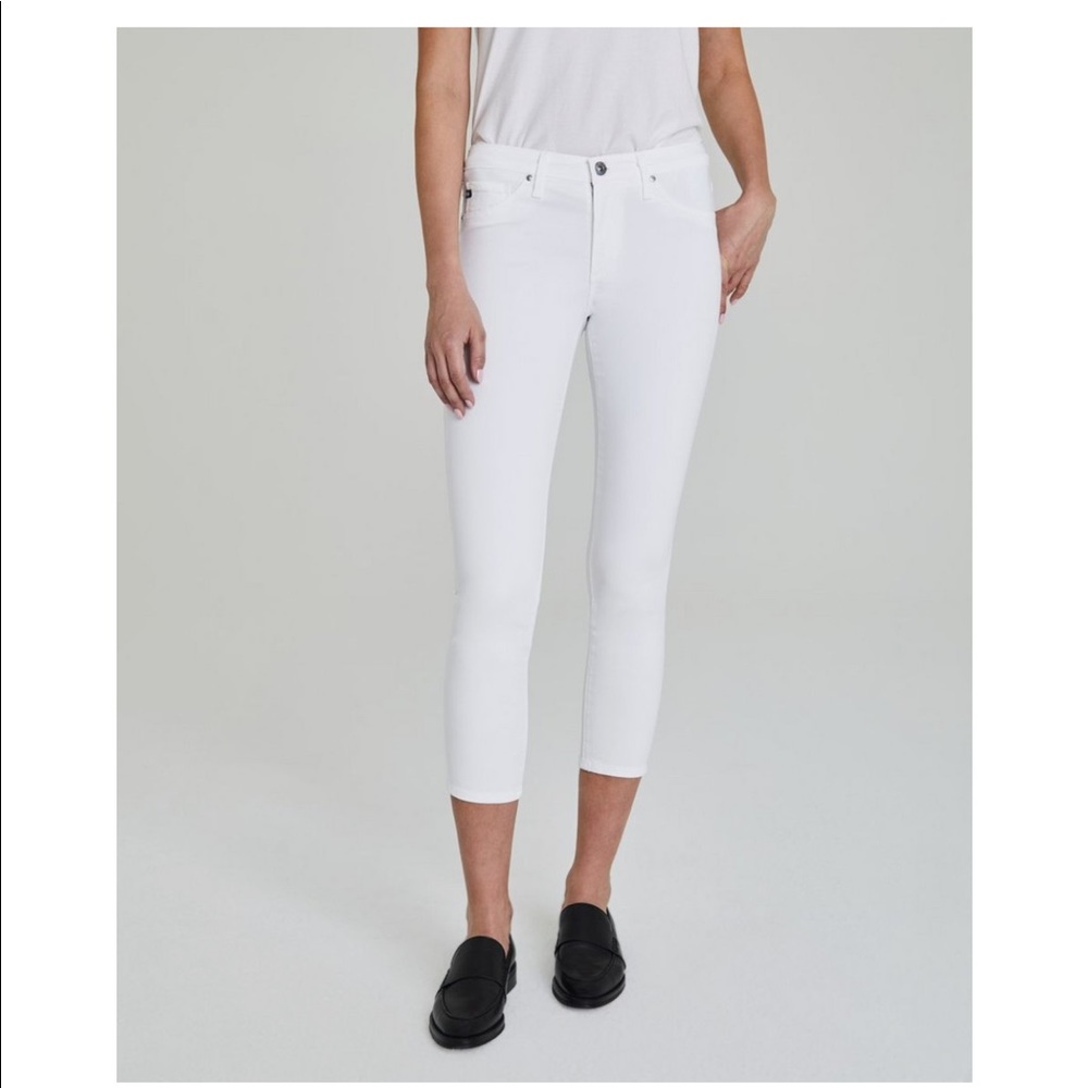 AG Adriano Goldschmied white cropped jeans